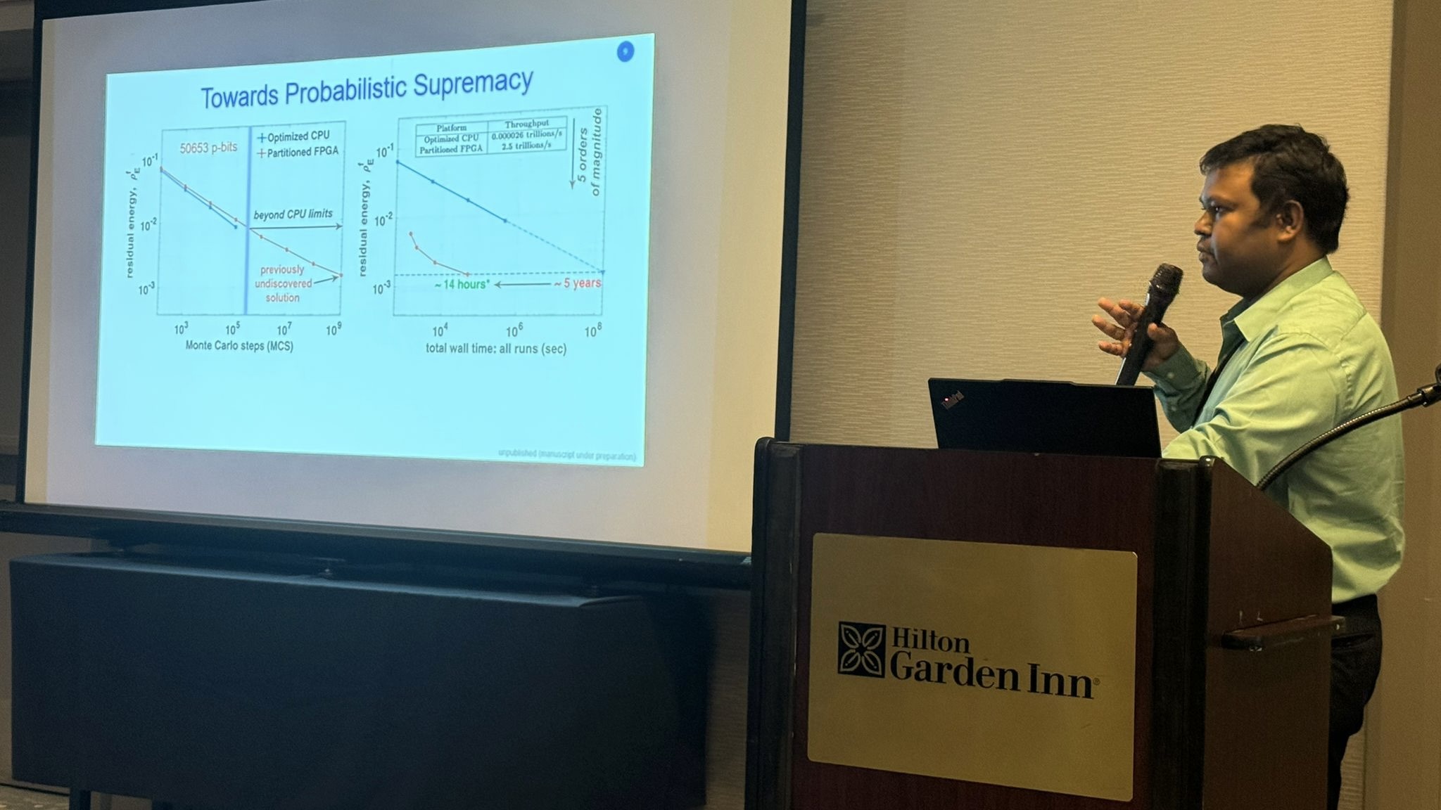 Navid Aadit giving a talk